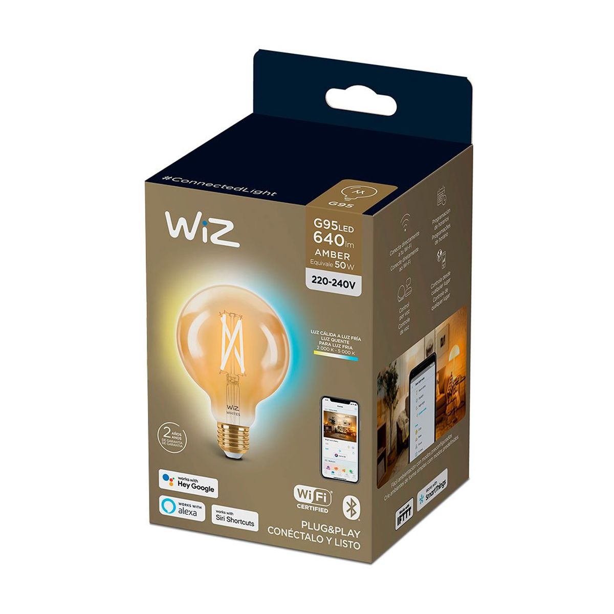 WIZ - WIZ Foco LED WIFI Inteligente Globo Filamento Vintage Ambar G95 E27