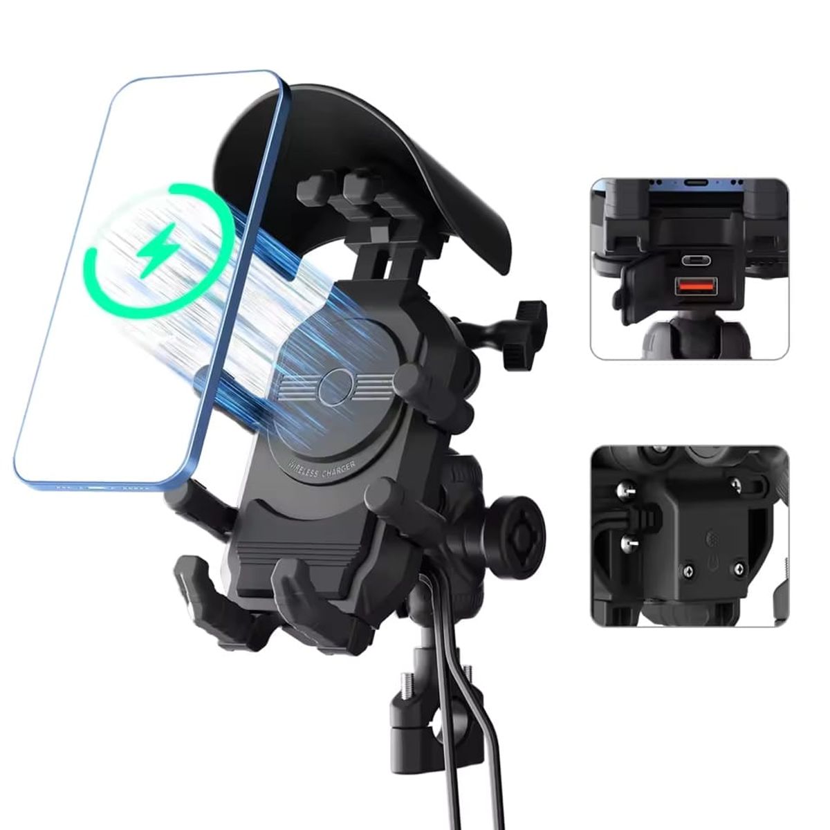 GENERICO - PORTA CELULAR CON CARGA INALAMBRICA Y CARGA RAPIDA TQ-083 BT