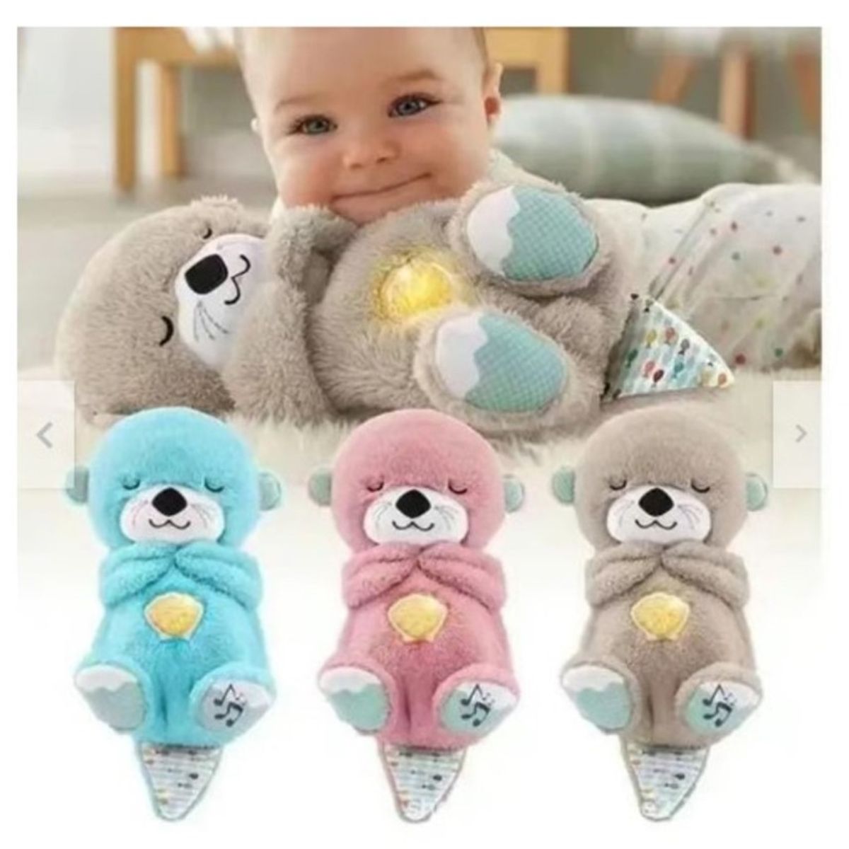 GENERICO - NUTRIA QUE RESPIRA CON LUZ MUSICAL HIPOALERGENICO ROSA