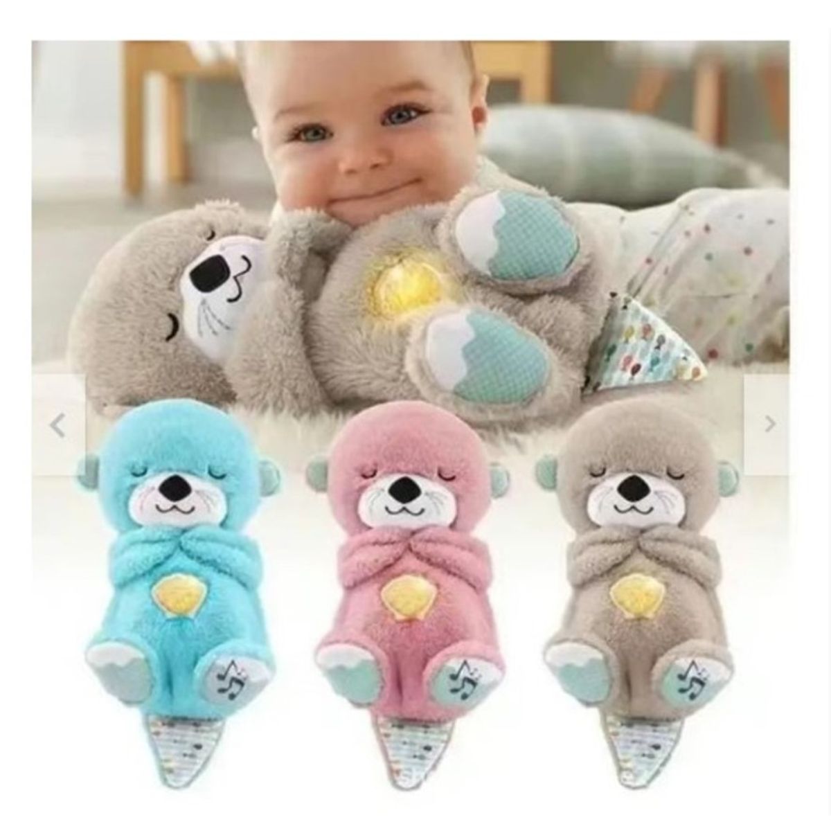 GENERICO - NUTRIA QUE RESPIRA CON LUZ MUSICAL HIPOALERGENICO ROSA