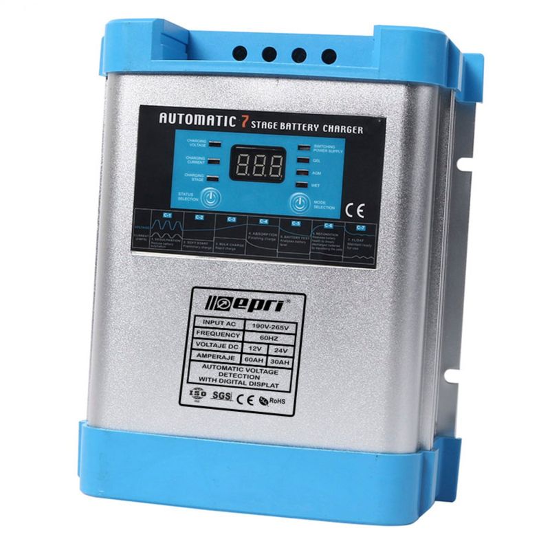 EPRI - CARGADOR DE BATERIA AUTOMATICO 12V Y 24V 60AH DIGITAL - EPRI