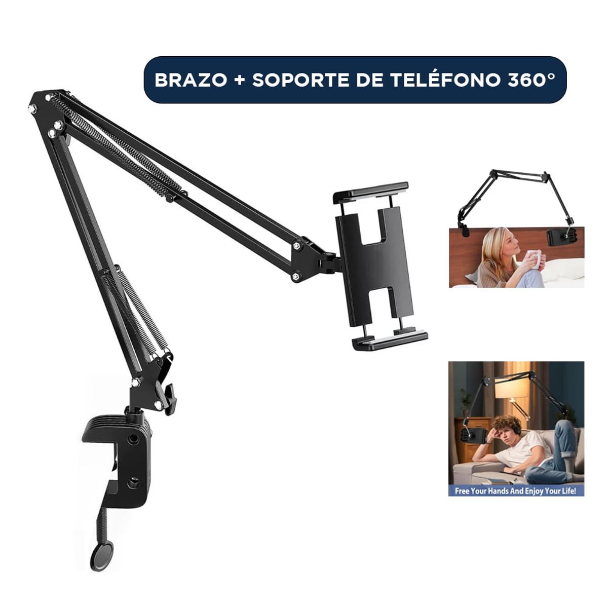 SEISA - Soporte para Celular y Tablet 18 cm Sujetador Brazo Flexible ML-E4