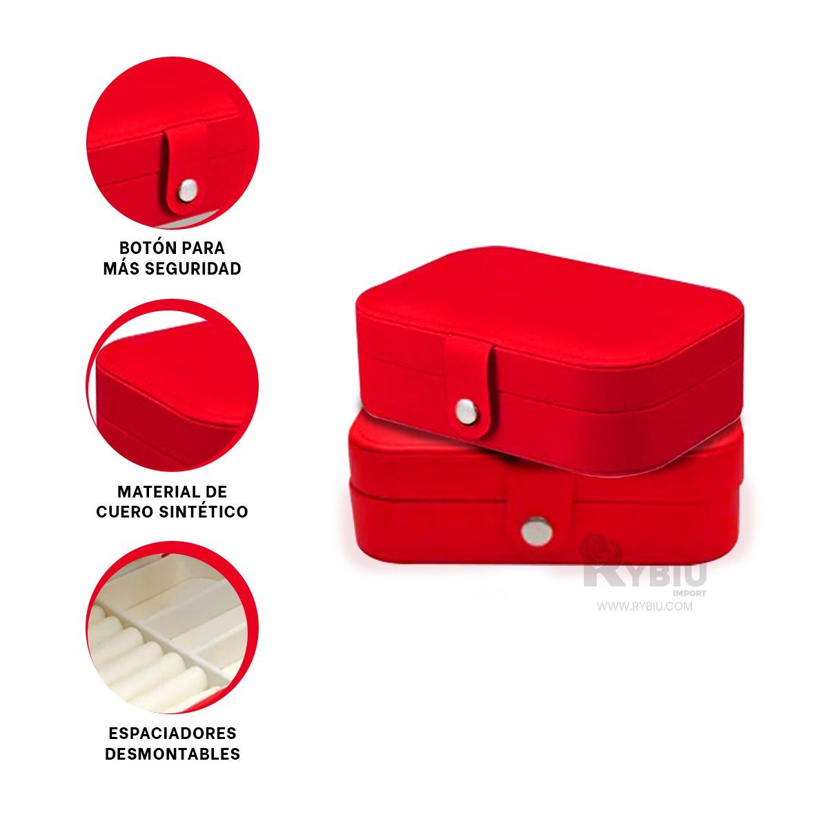 RYBIU IMPORT - Joyero para Ocasion Especial en Color Rojo Y+Papel de Regalo