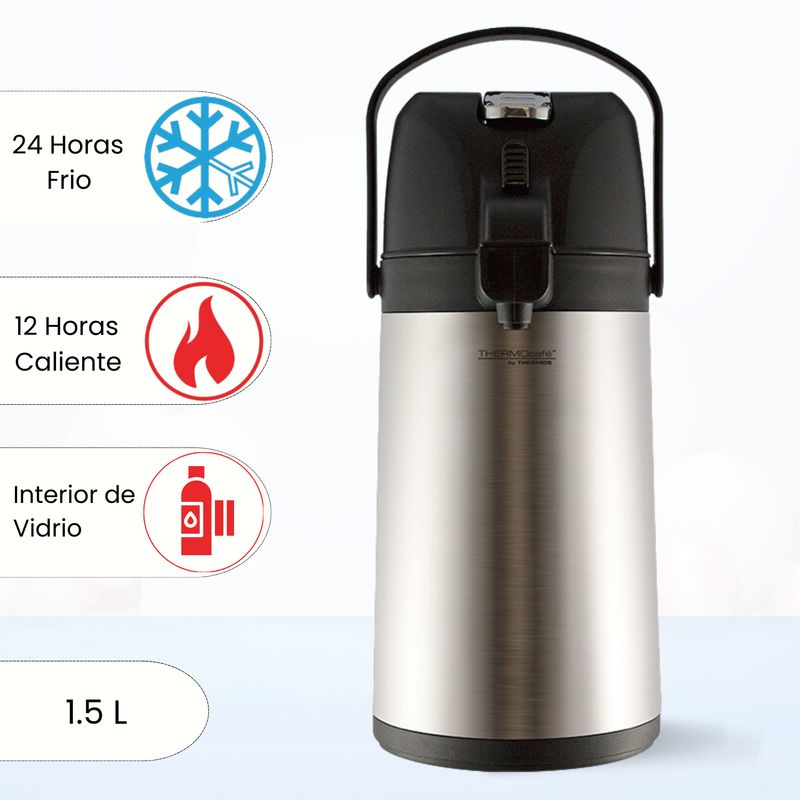 THERMOS - Termo Sifón LEVER CROMADO 1.50 L Gris
