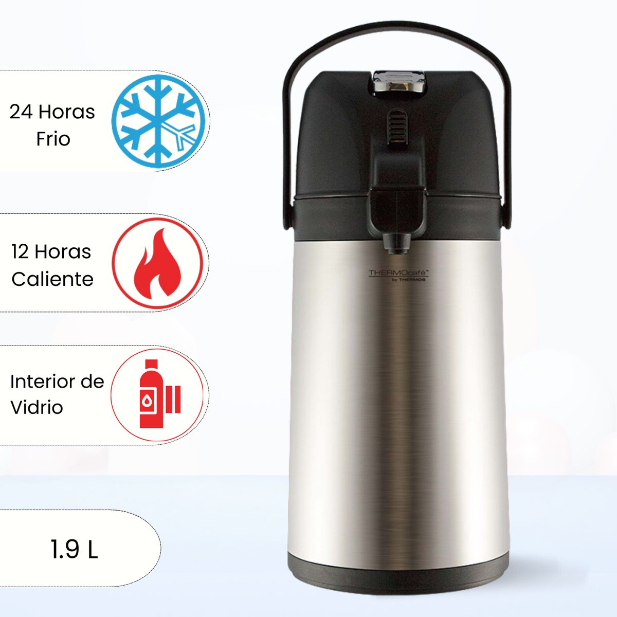 THERMOS - Termo Sifón LEVER CROMADO 1.90 L Gris