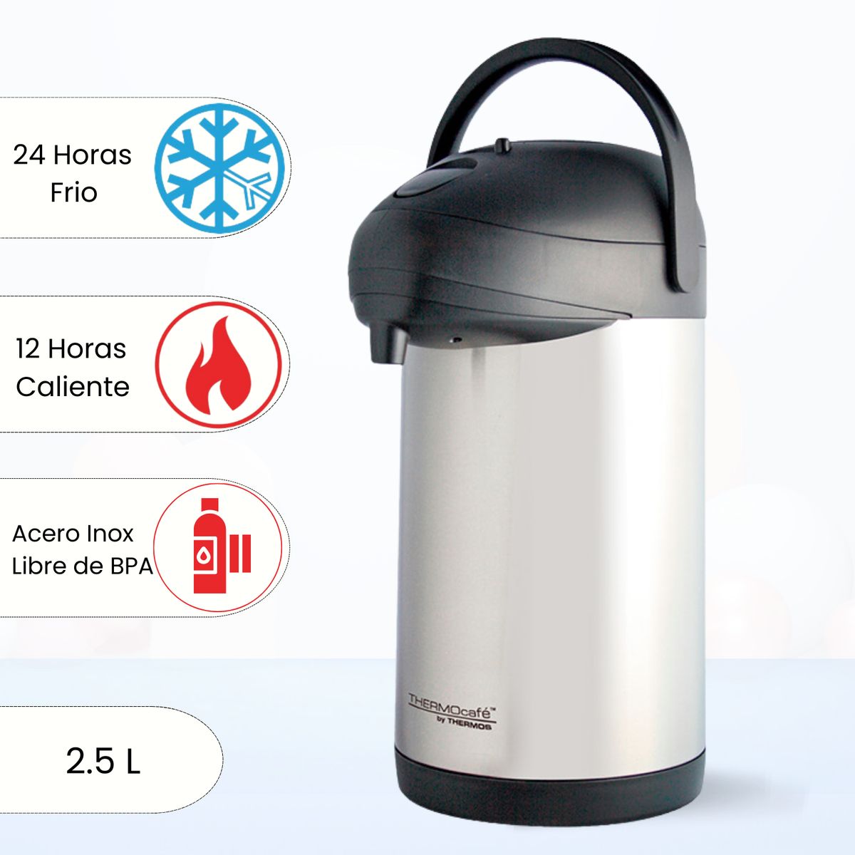 THERMOS - Termo Sifón AIR PUMP POT - ACERO 2.50 L Gris