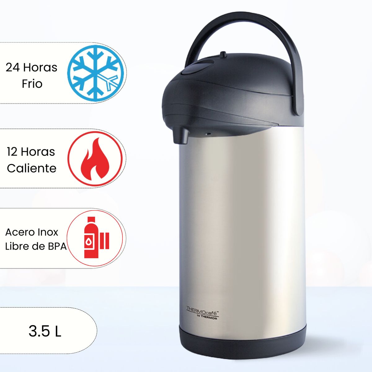 THERMOS - Termo Sifón AIR PUMP POT - ACERO 3.50 L Gris