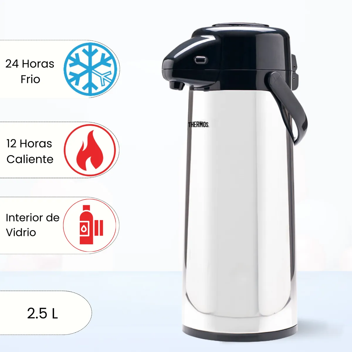 THERMOS - Termo Sifón PUMP POT - ACABADO ESPEJO 2.50 L