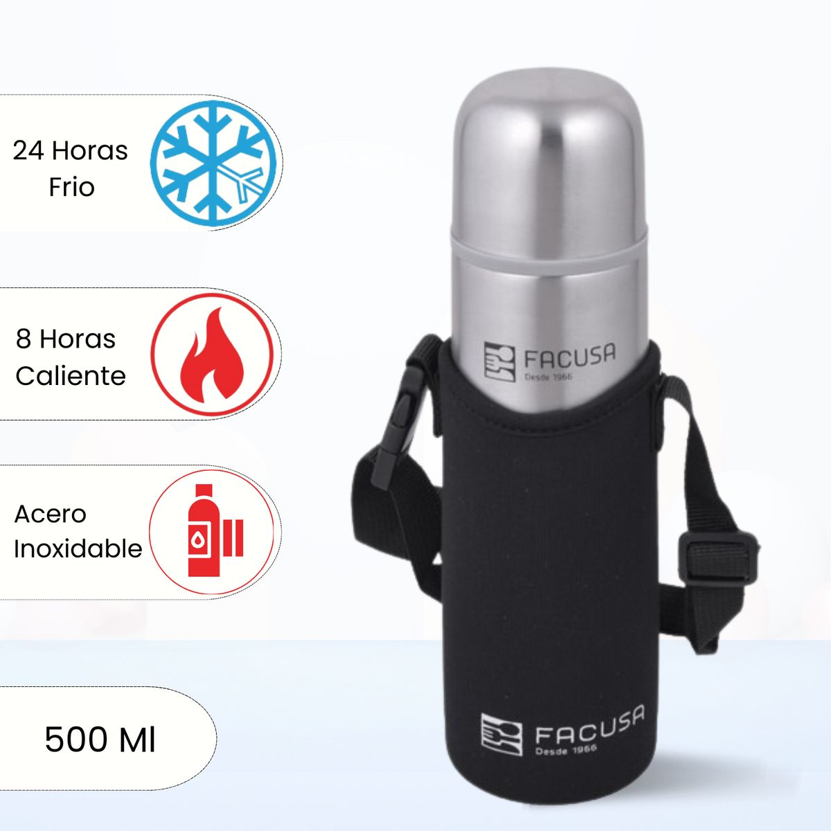 FACUSA - Termo de Bebida Facusa con Funda 500 Ml