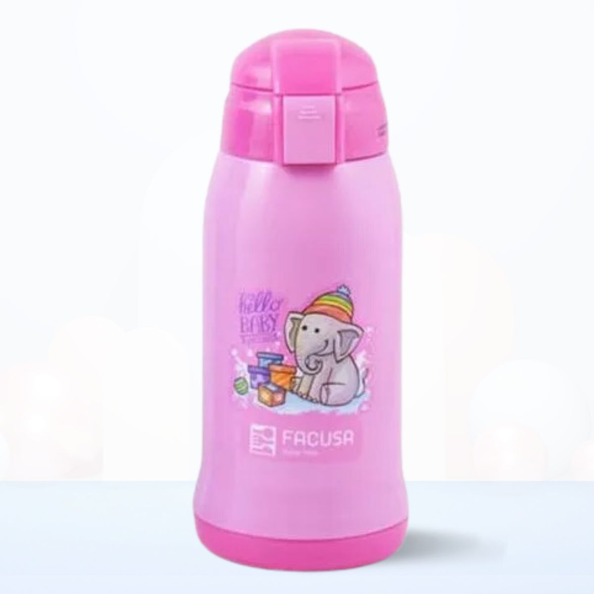 FACUSA - Termo de Bebida Para Niños Hello Baby Rosado 600 Ml