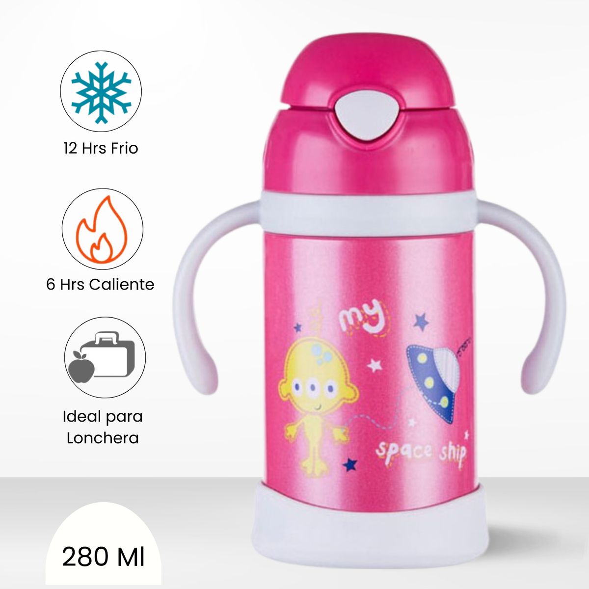FACUSA - Termo de Bebida para Niños Baby Rosado 280ml