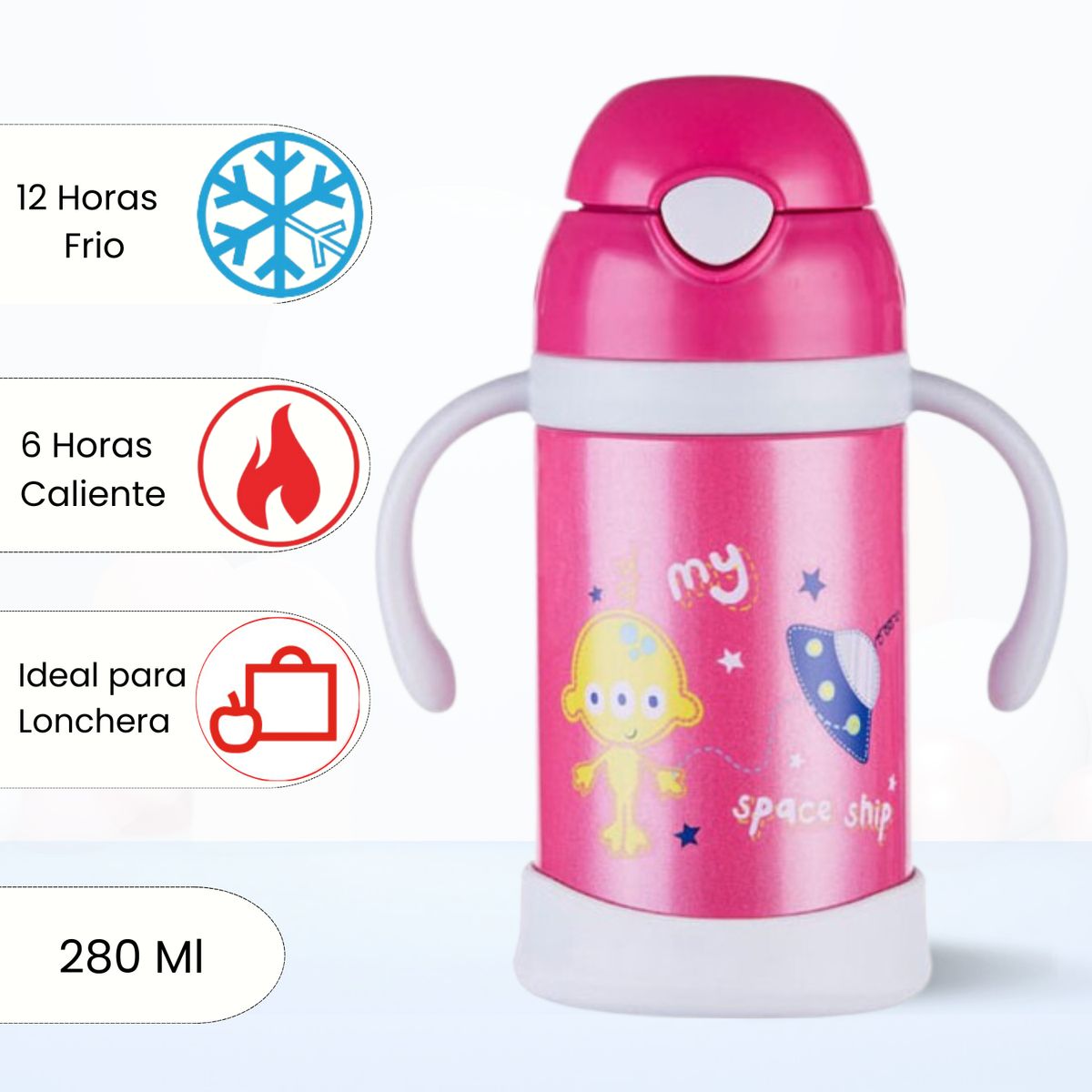 FACUSA - Termo de Bebida Para Niños Baby Rosado 280ml