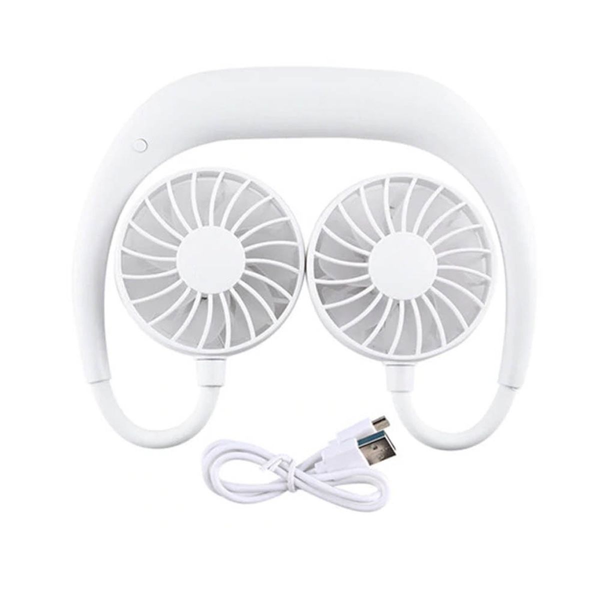 OEM - Ventilador recargable para cuello flexible portatil sports Blanco