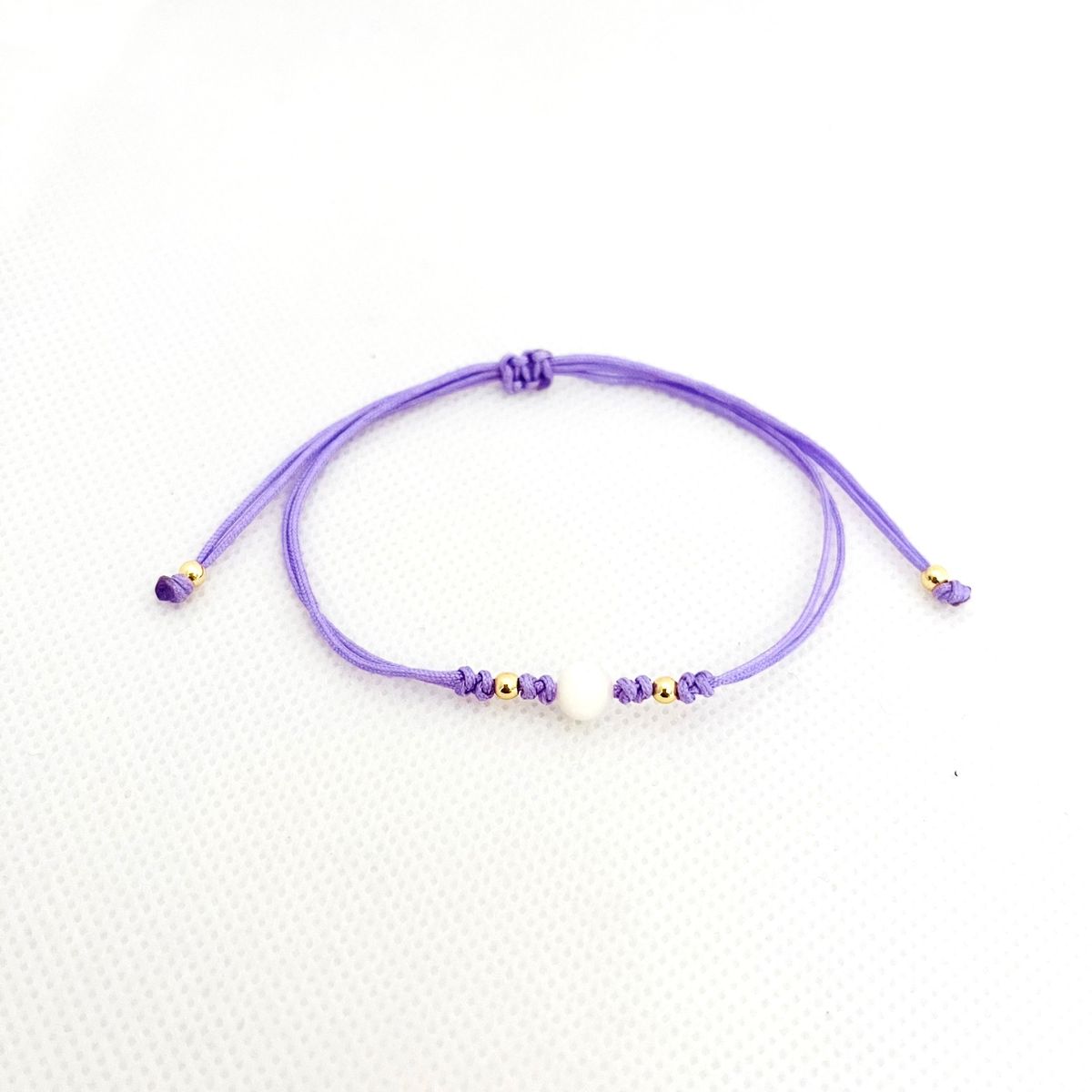 GENERICO - Pulsera Regulable Hilo Acero y Perla Checa  Karen