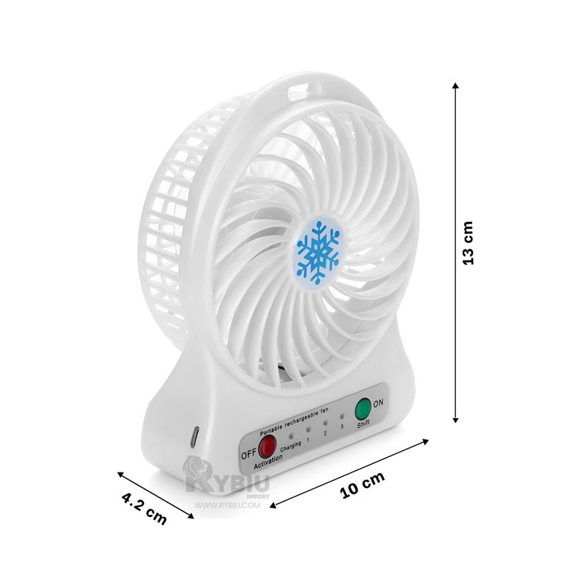 RYBIU IMPORT - Ventiladora Util Mini en Blanco Y+Regalo Ligas para Peinar
