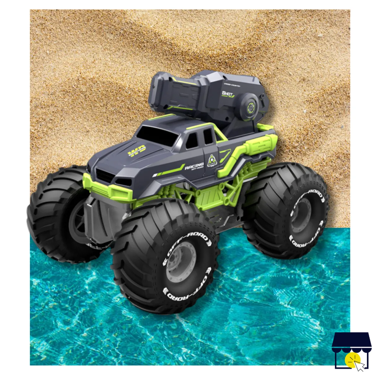 GENERICO - Carro anfibio a control remoto con lanzador de agua - VERDE