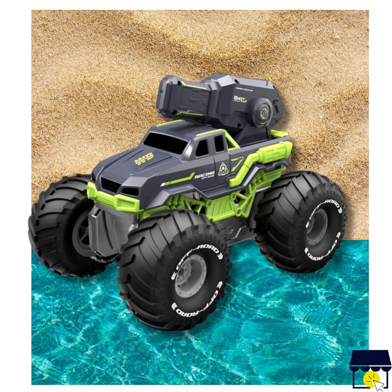 Carro anfibio a control remoto con lanzador de agua VERDE