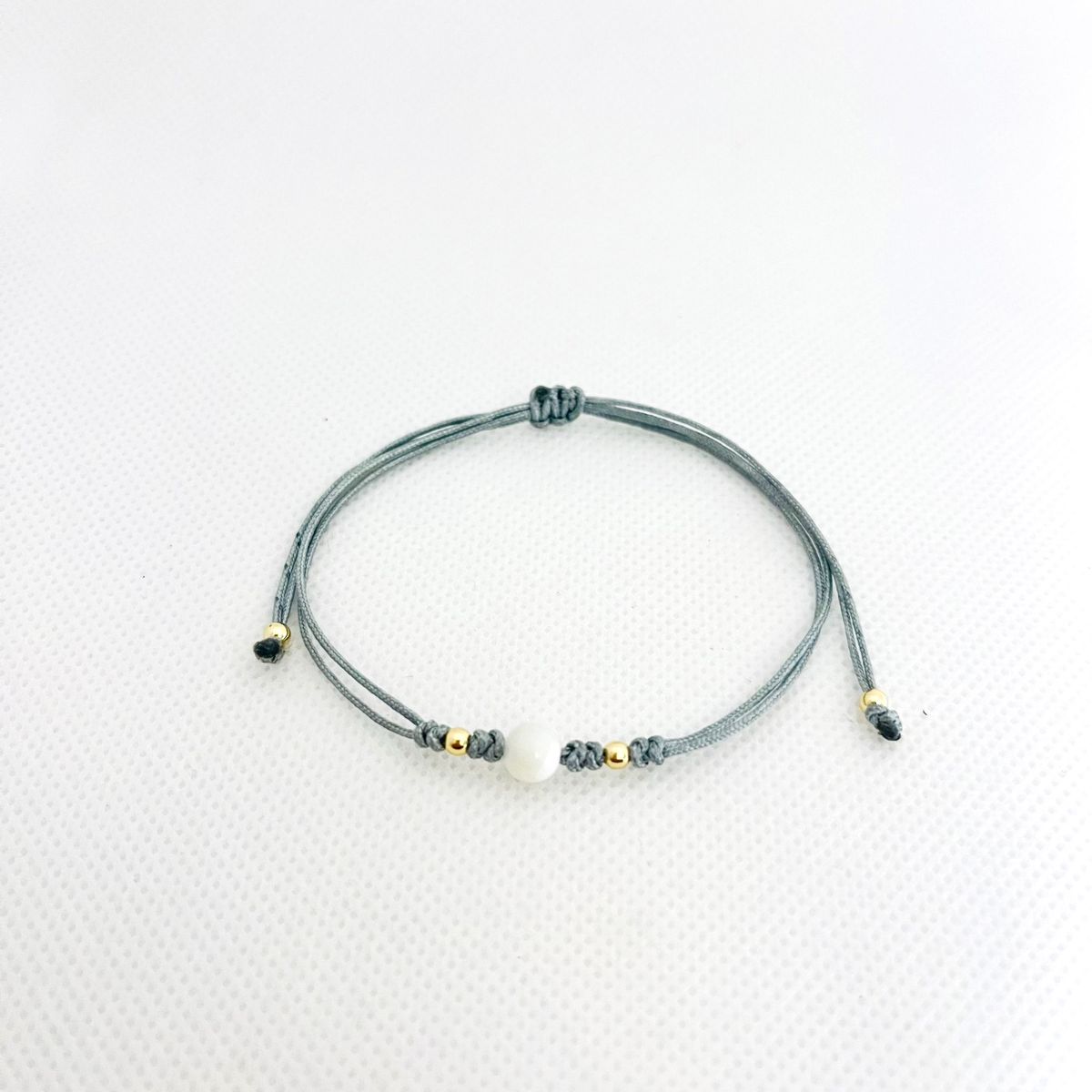 GENERICO - Pulsera Regulable Hilo Acero y Perla Checa  Karen