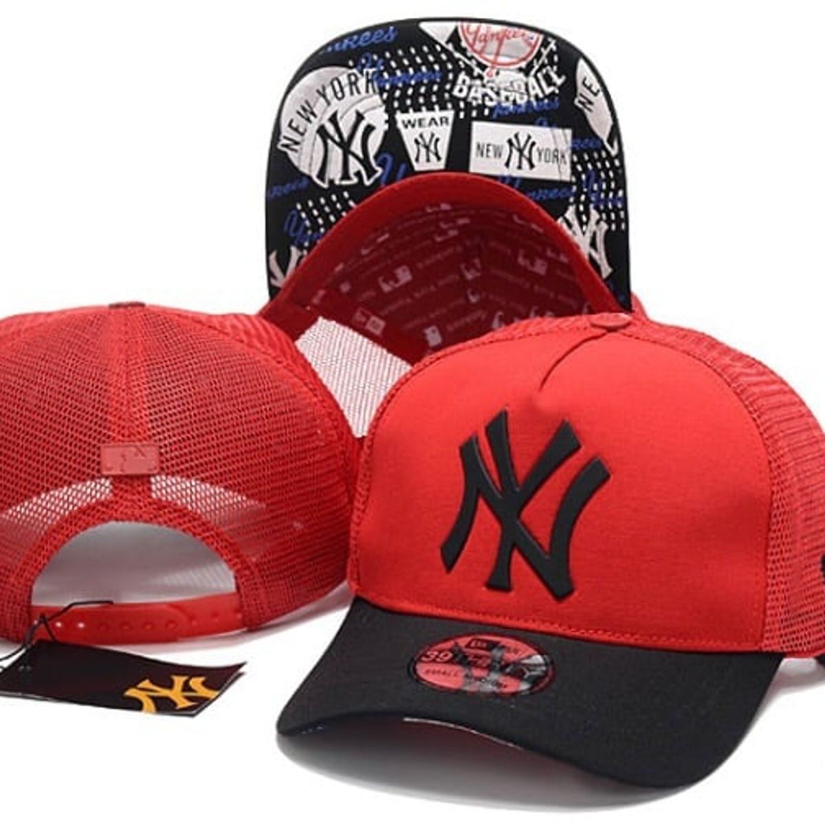 GENERICO - Gorra New Era Yankees New York Nuevo NY Baseball Trucker Rojo