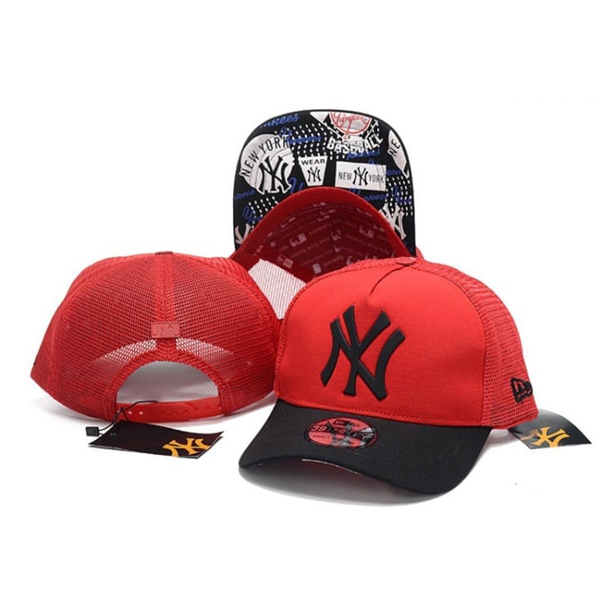 GENERICO - Gorra New Era Yankees New York Nuevo NY Baseball Trucker Rojo