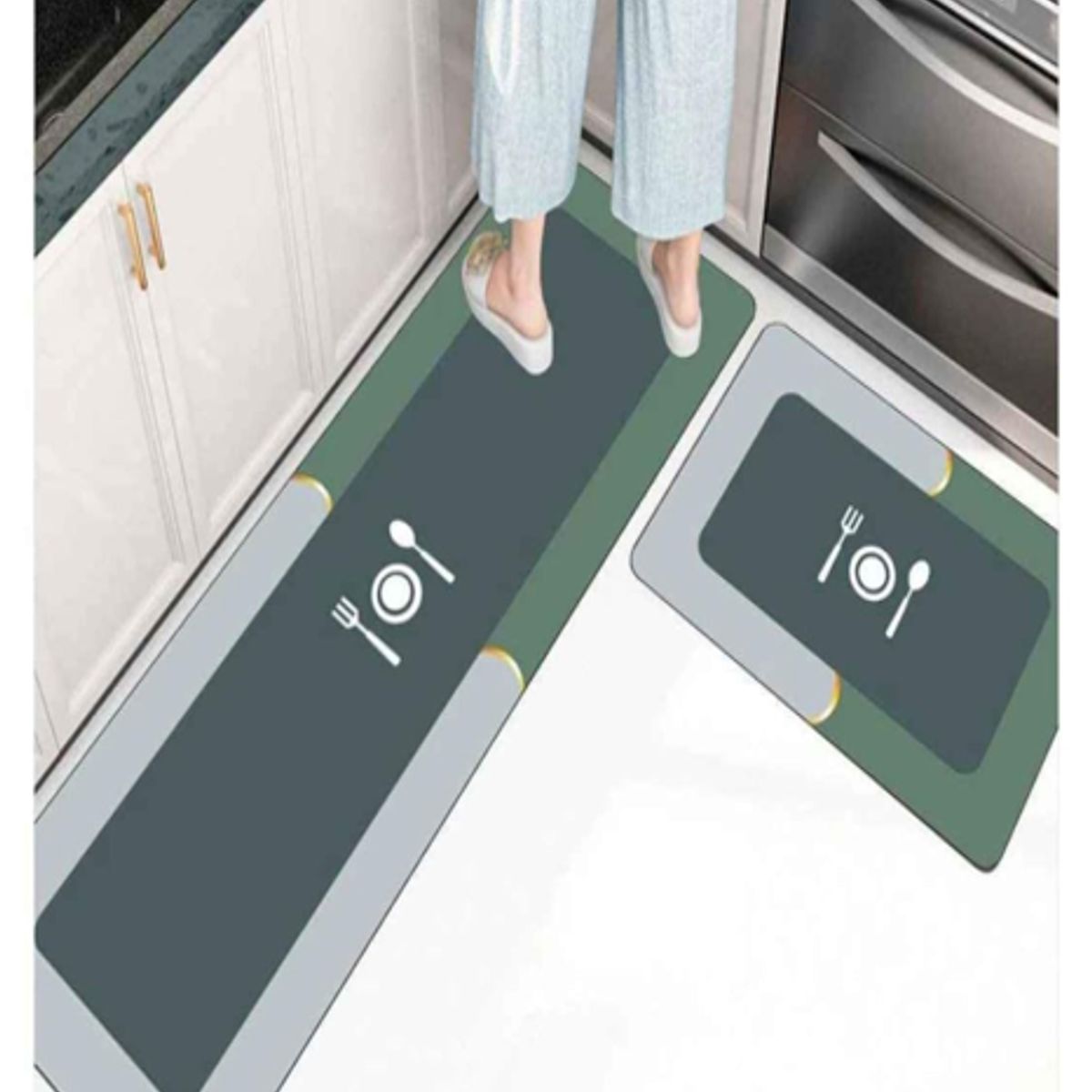 GENERICO - Set de 2 Alfombra Antideslizante Piso de Cocina