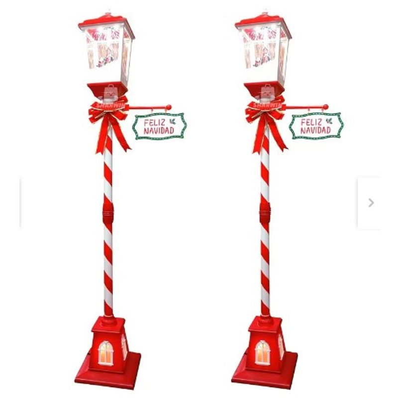 GENERICO - Farol Navideño MUSICAL CON EFECTO NIEVE 165CM