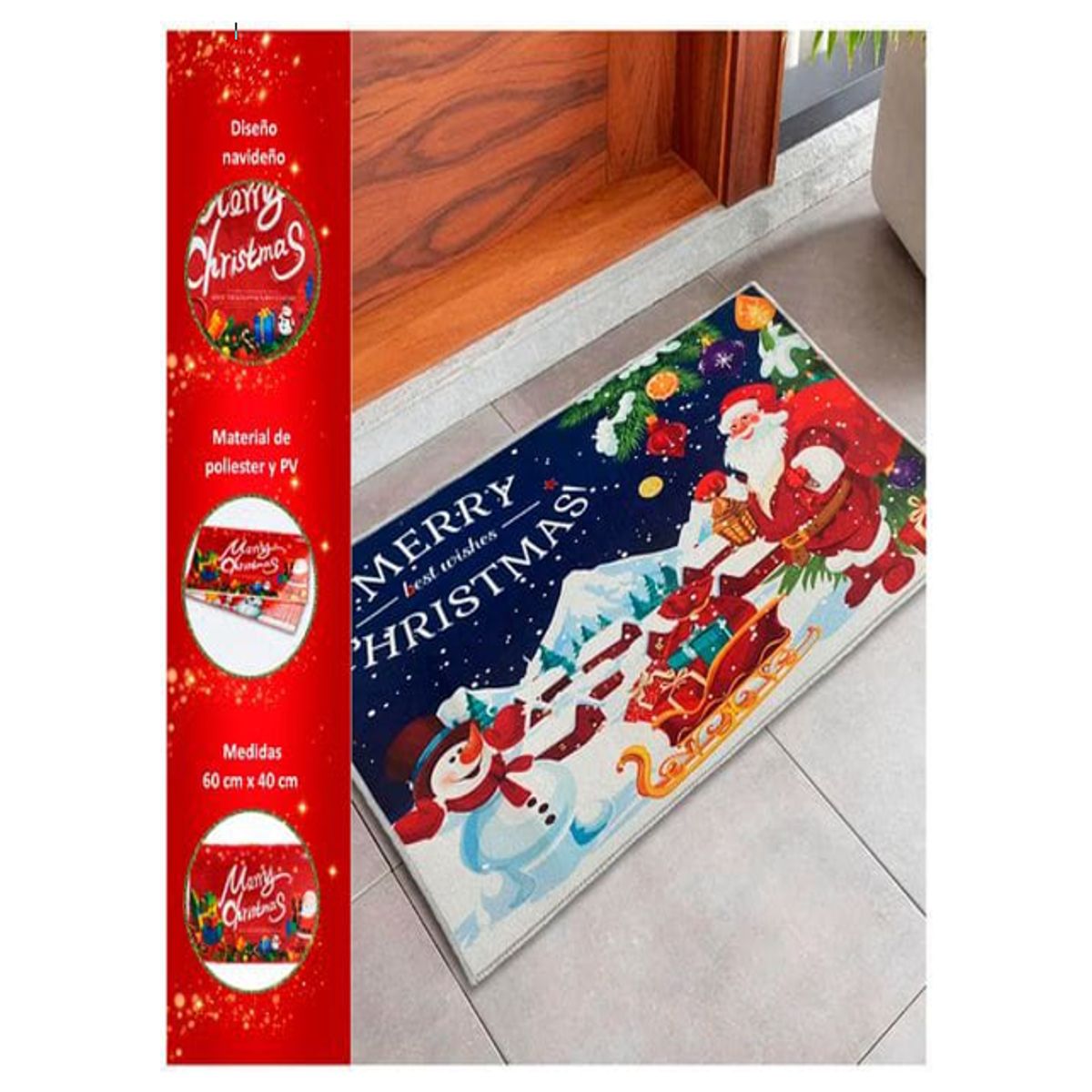 GENERICO - LIMPIAPIES NAVIDEÑO - ALFOMBRA RECTANGULLAR