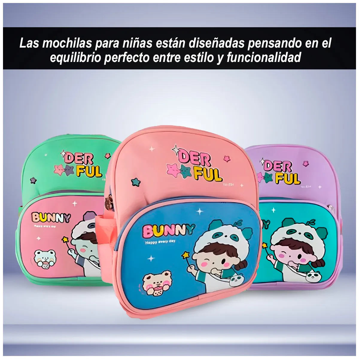 GENERICO - Mochila para niña 30 cm Verde