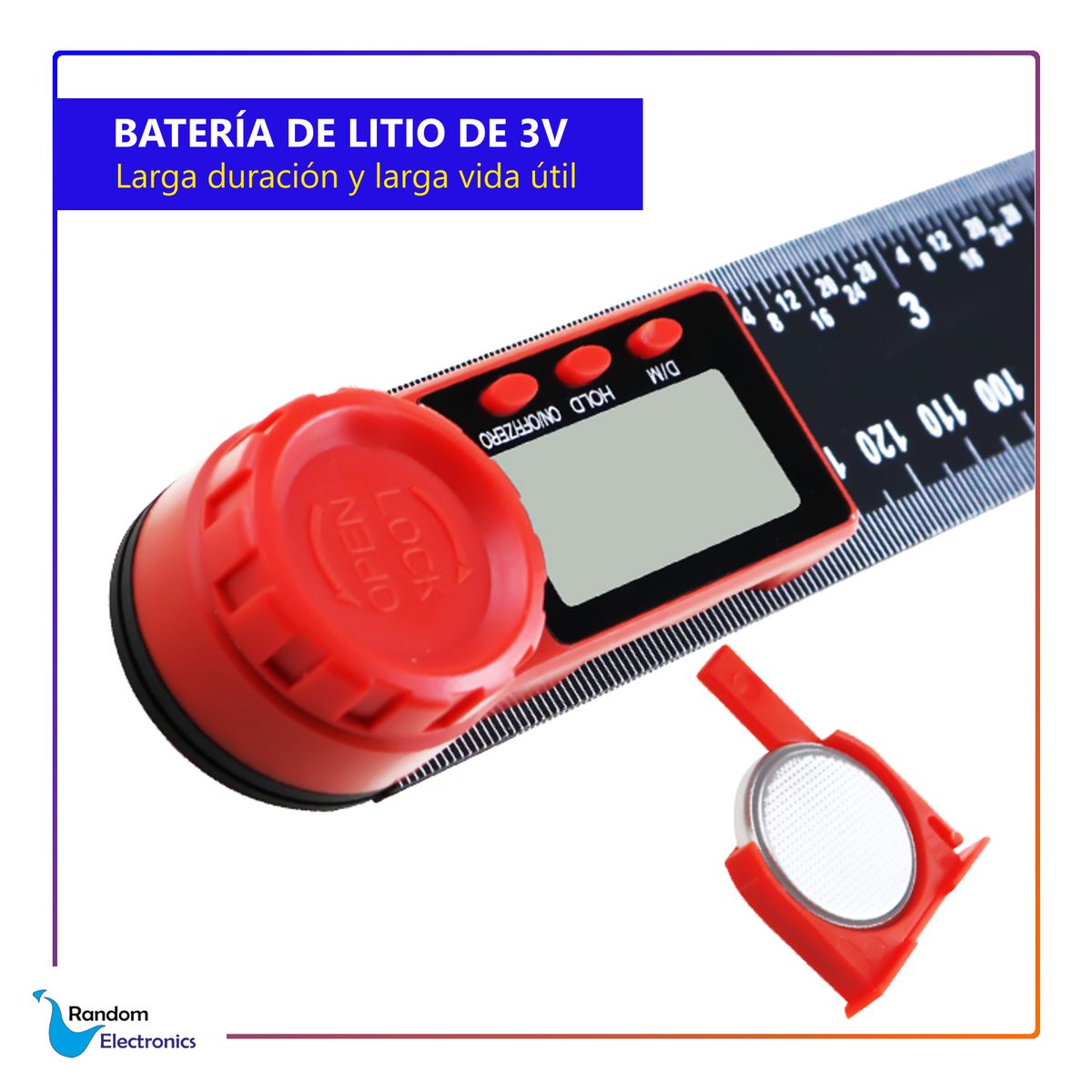 GENERICO - MOONBIFY GONIOMETRO DIGITAL 360 DE POLICARBONATO 200MM