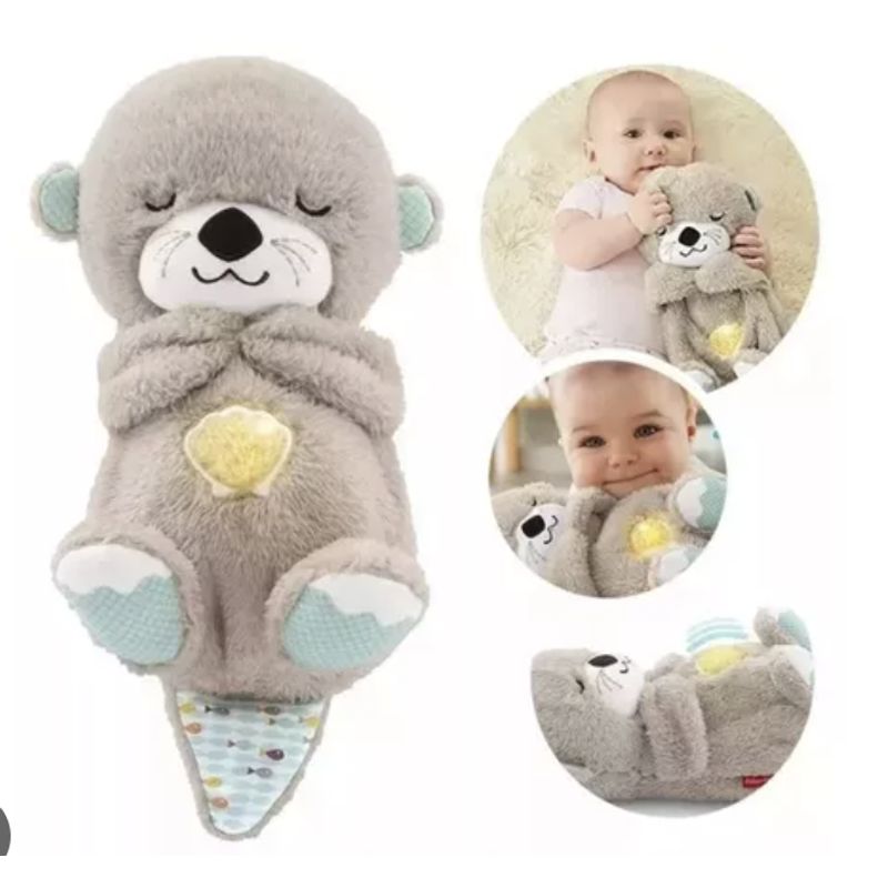 GENERICO - PELUCHE NUTRIA QUE RESPIRA-LUCES MOVIMIENTO RESPIRACIÓN GRIS