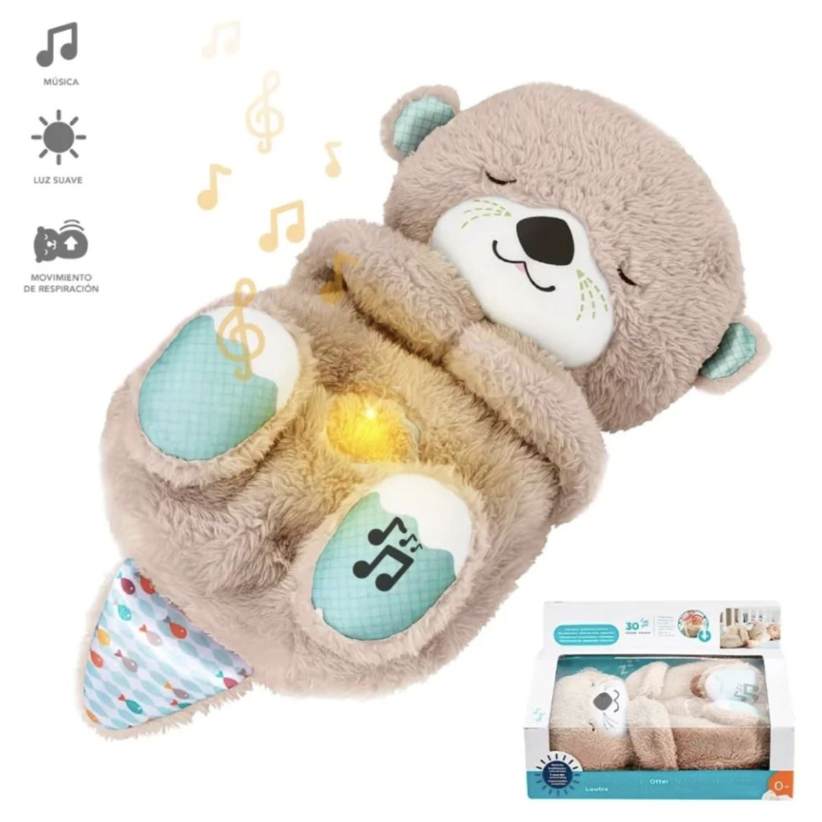 GENERICO - PELUCHE NUTRIA QUE RESPIRA-LUCES RESPIRACIÓN PLOMO