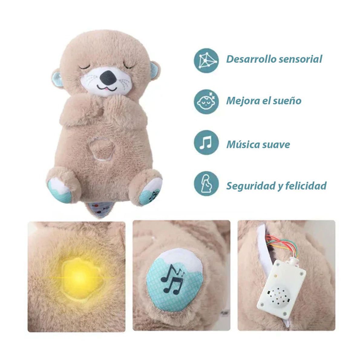 OEM - Nutria Hora de Dormir con Luz y Sonidos Juguete