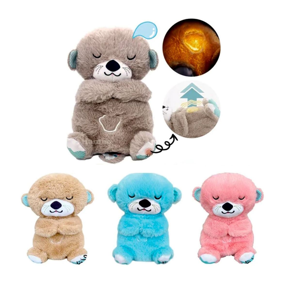 OEM - Nutria Hora de Dormir con Luz y Sonidos Juguete