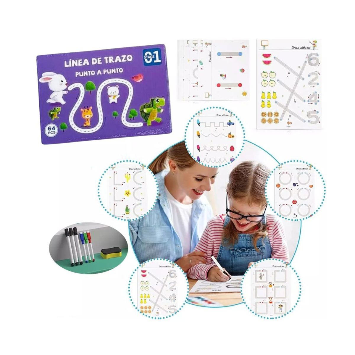 GENERICO - Libro de Aprendizaje Trazos Mágicos para Niños