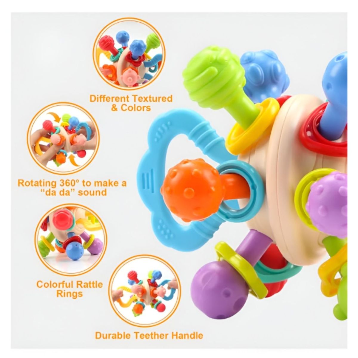 GENERICO - Juguete Sonajero Sensorial Montessori Para Bebé