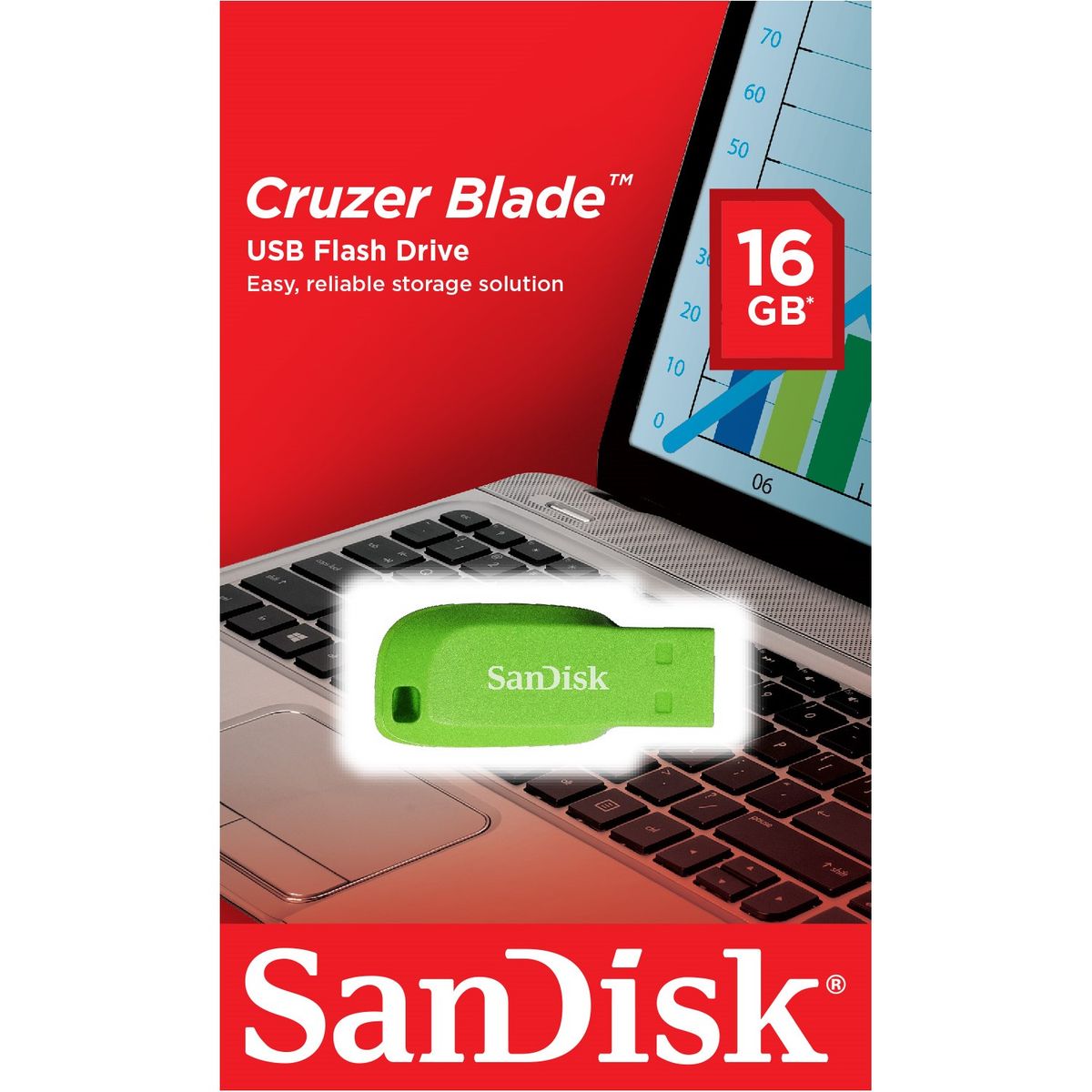SANDISK - SanDisk Cruzer Blade USB 2.0 16GB Verde - SDCZ50C-016G-B35GE
