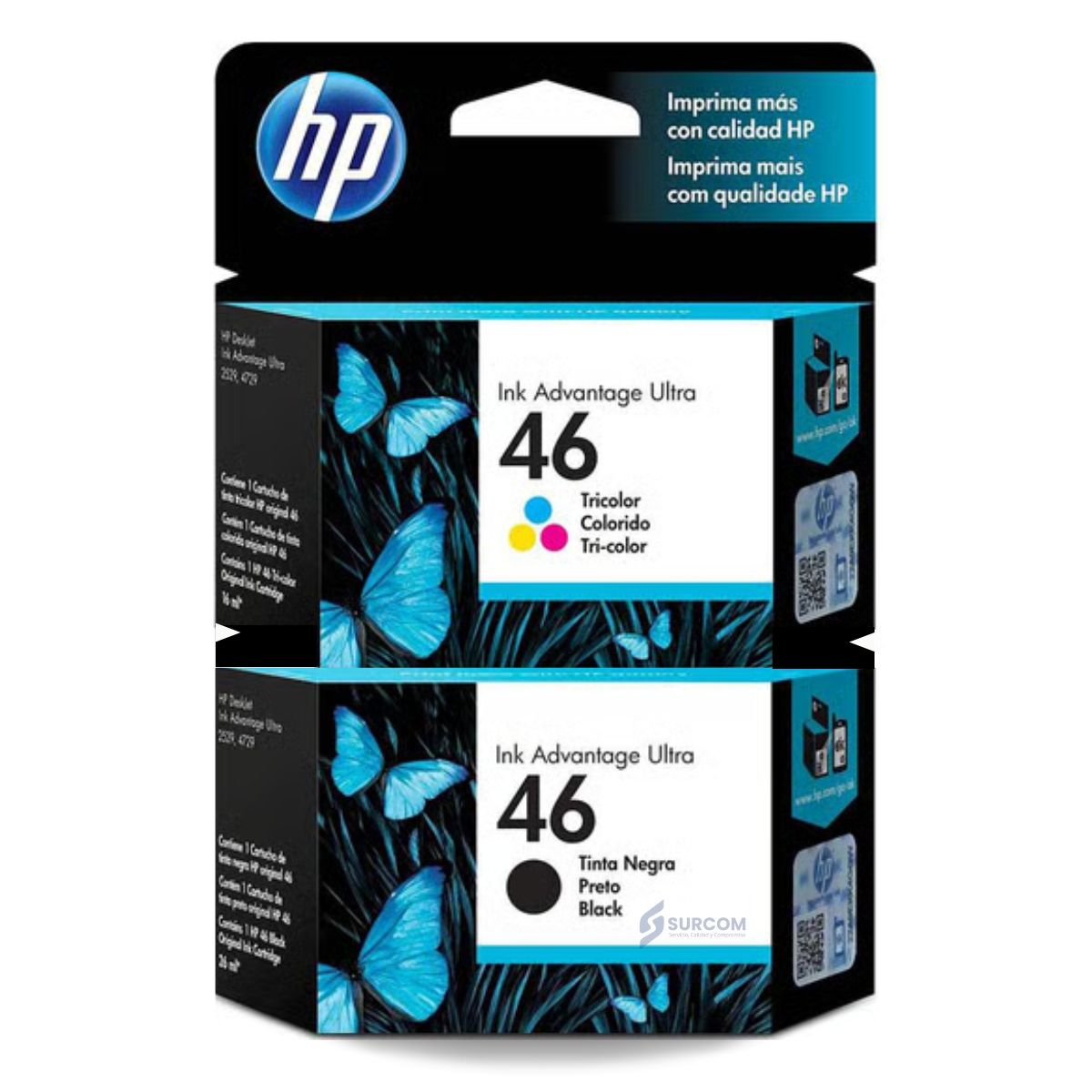 HP - Kit Tinta HP 46 Negro Tricolor Original