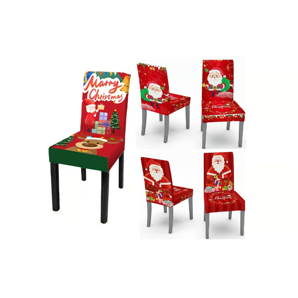 GENERICO - Forros Funda de Silla Navideña - X4 UNIDADES