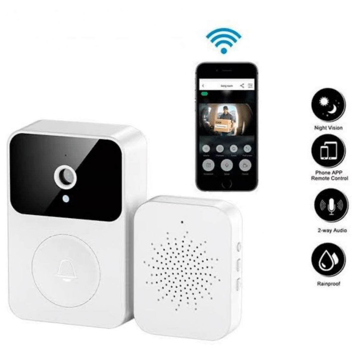 OEM - Timbre Con Cámara HD Inalámbrica Intercomunicador Para El Hogar