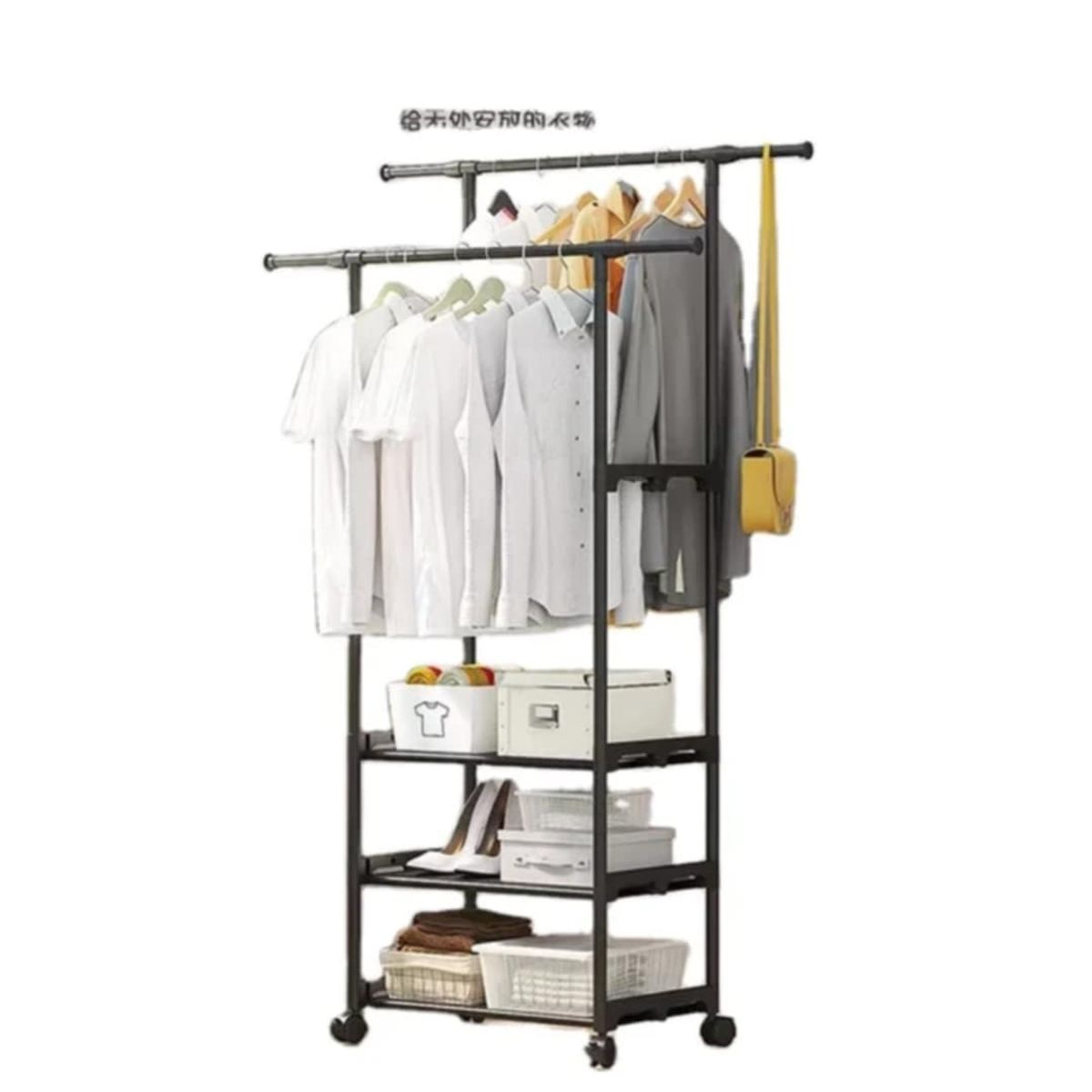 GENERICO - Organizador Perchero Doble Zapatero Colgador Estante 2 Nivel