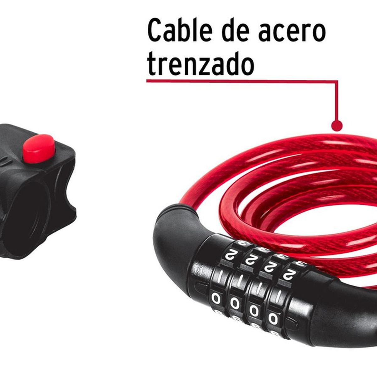 HERMEX - Candado De Cable Con Combinacion 8mm X 1 Metro Hermex