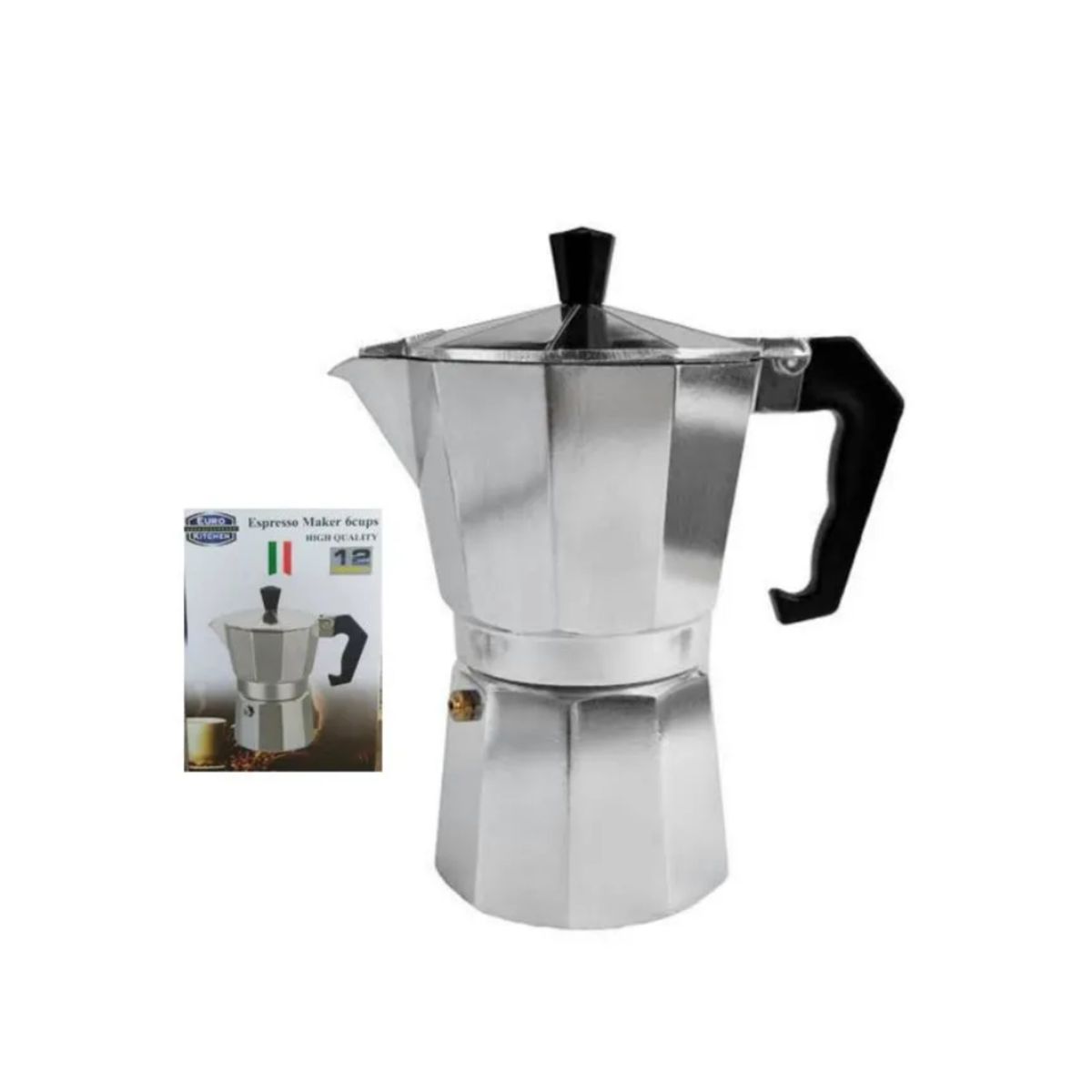 ICHIMATSU - Cafetera Italiana de Aluminio para 12 Tazas - Moka Clásica
