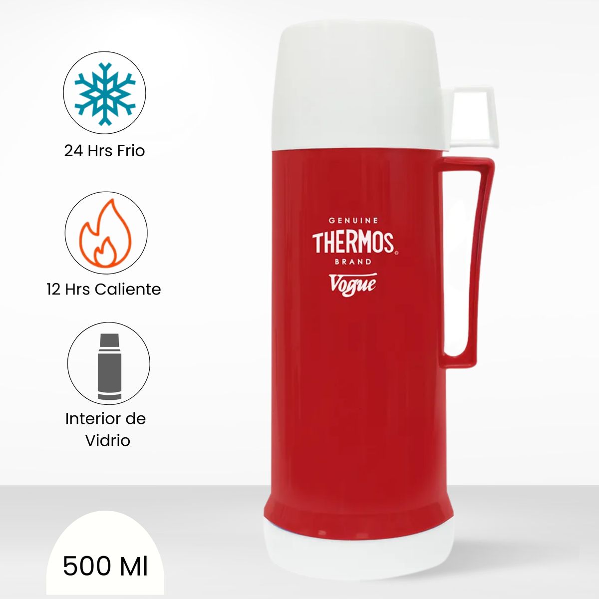 THERMOS - Termo de Bebida para Hogar Vogue 500ml Rojo