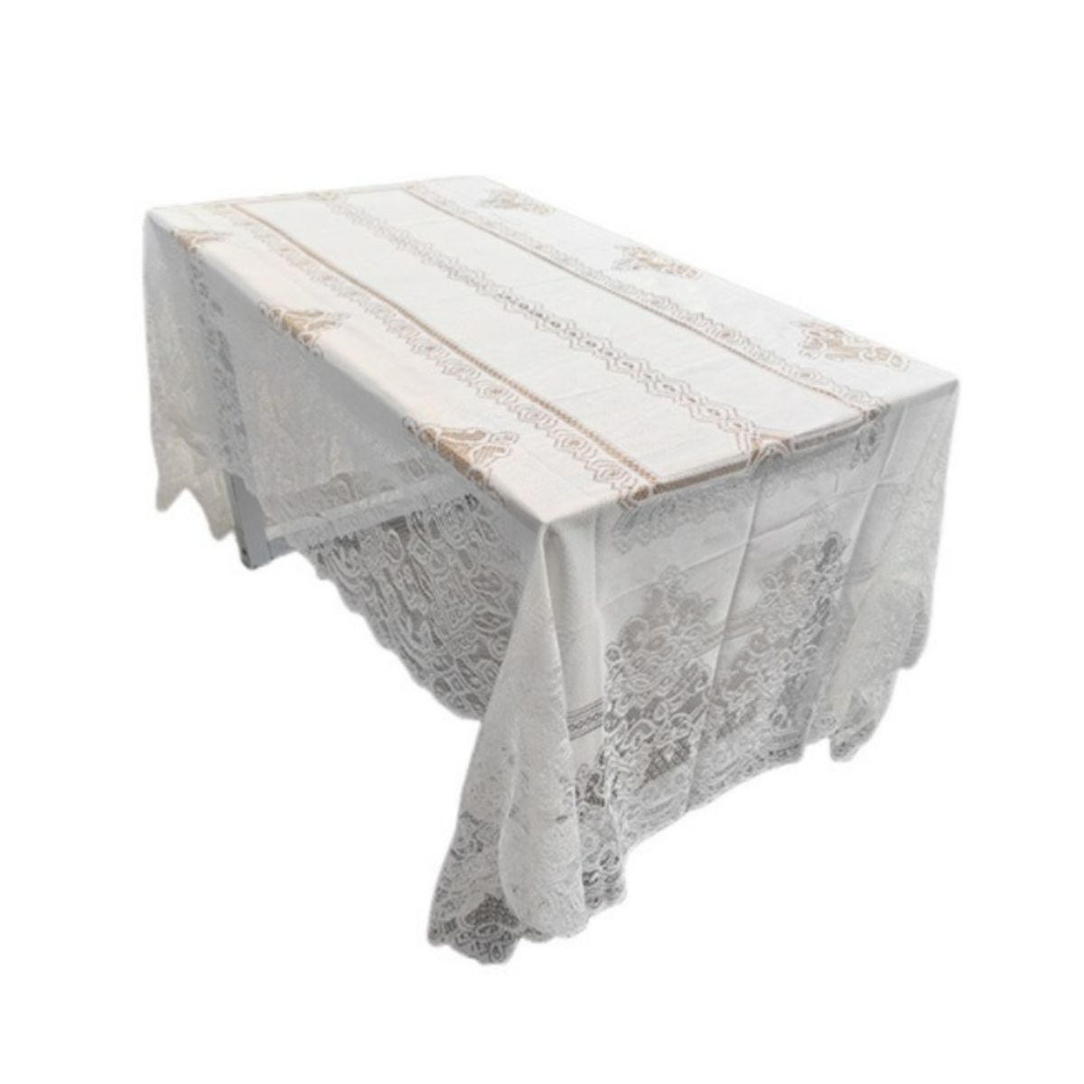 INSPIRA MARKET - Mantel de Mesa Encaje Hilo Rectangular 150cm x 250cm