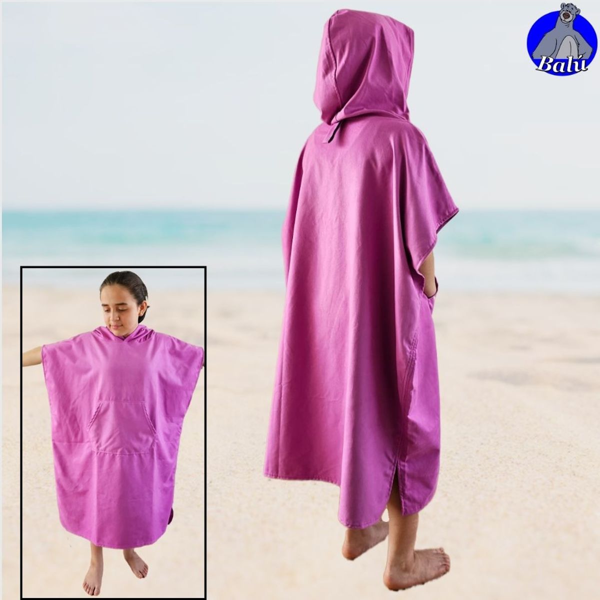 GENERICO - Poncho cambiador en microfibra ultrafina