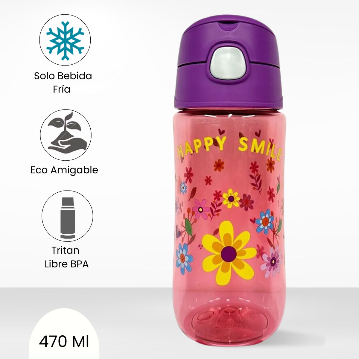 THERMOS - Tomatodo para Niños Con Diseño Flores 470ml