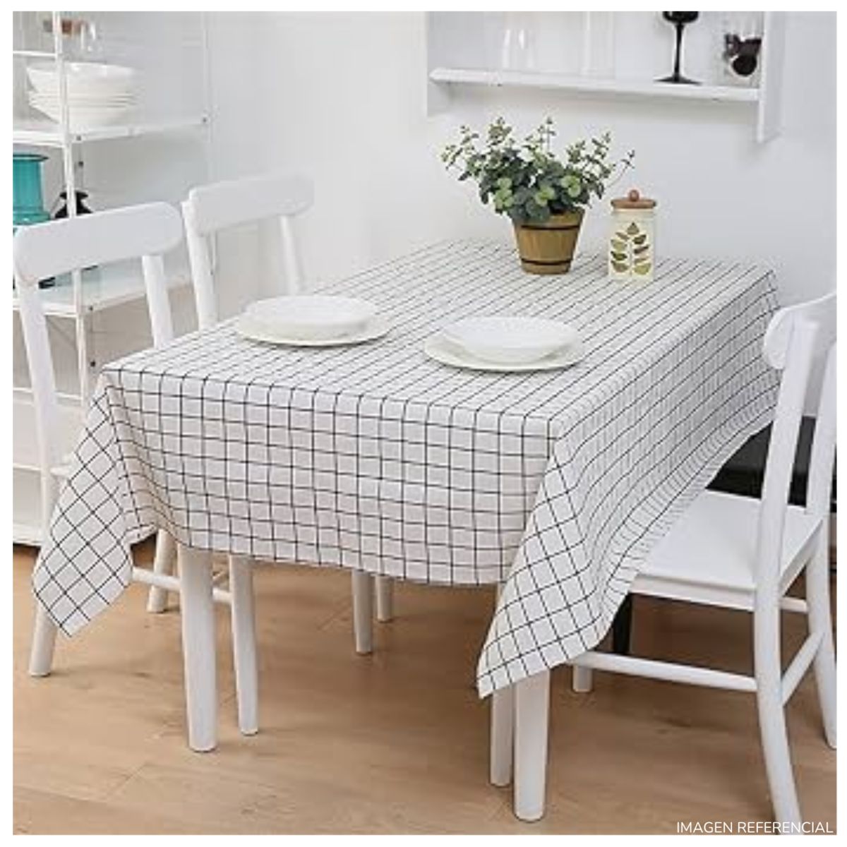 INSPIRA MARKET - Mantel de Mesa a Cuadro Rectangular 150cm x 250cm