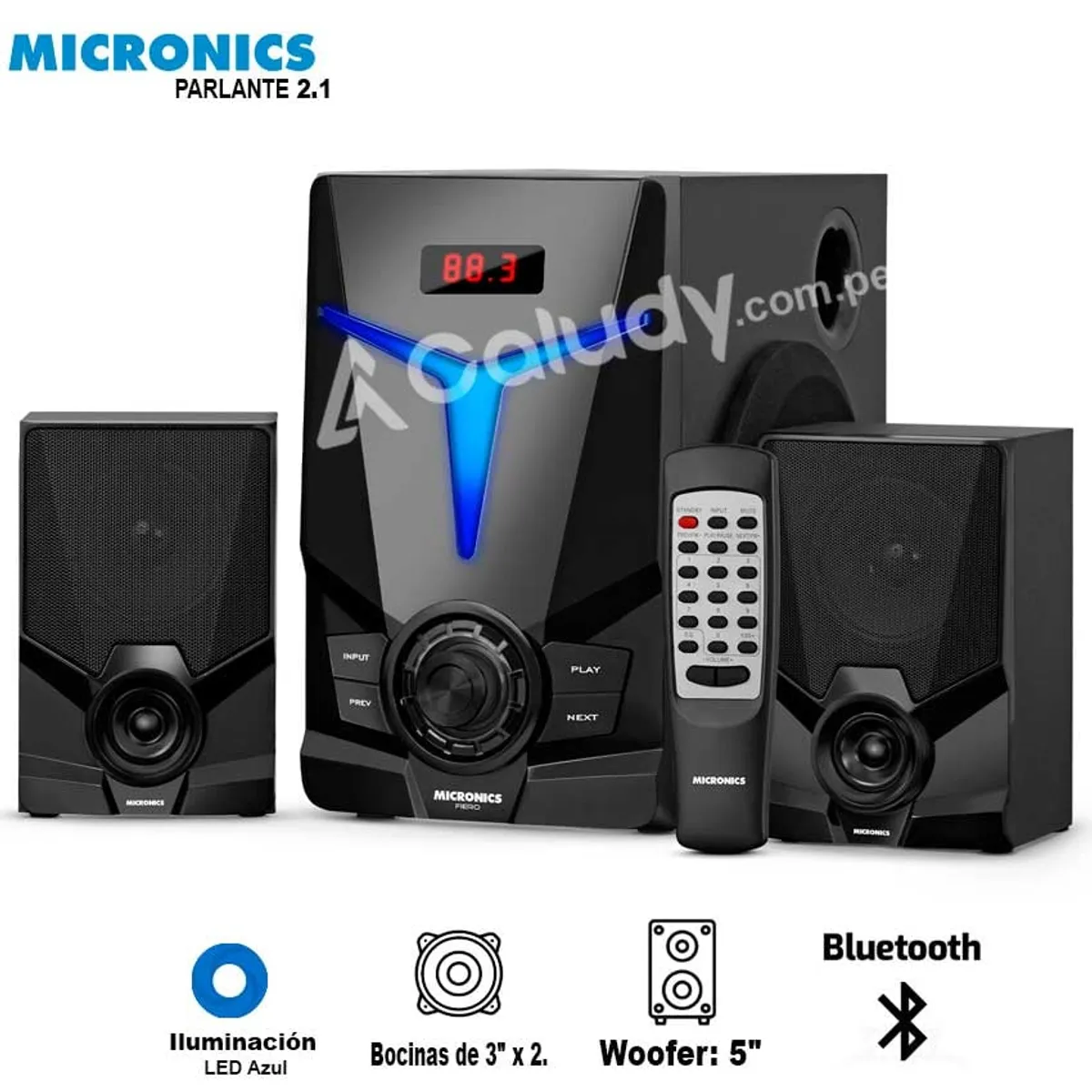 MICRONICS - Parlante Micronics 2.1 Fiero - MIC S7000KTV USB  Micro SD FM Bluetooth