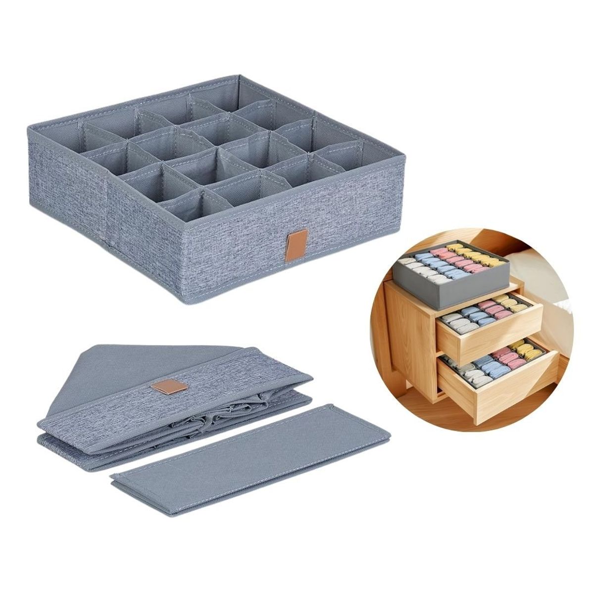 GENERICO - Organizador De Cajones Para Ropa 16 Divisiones