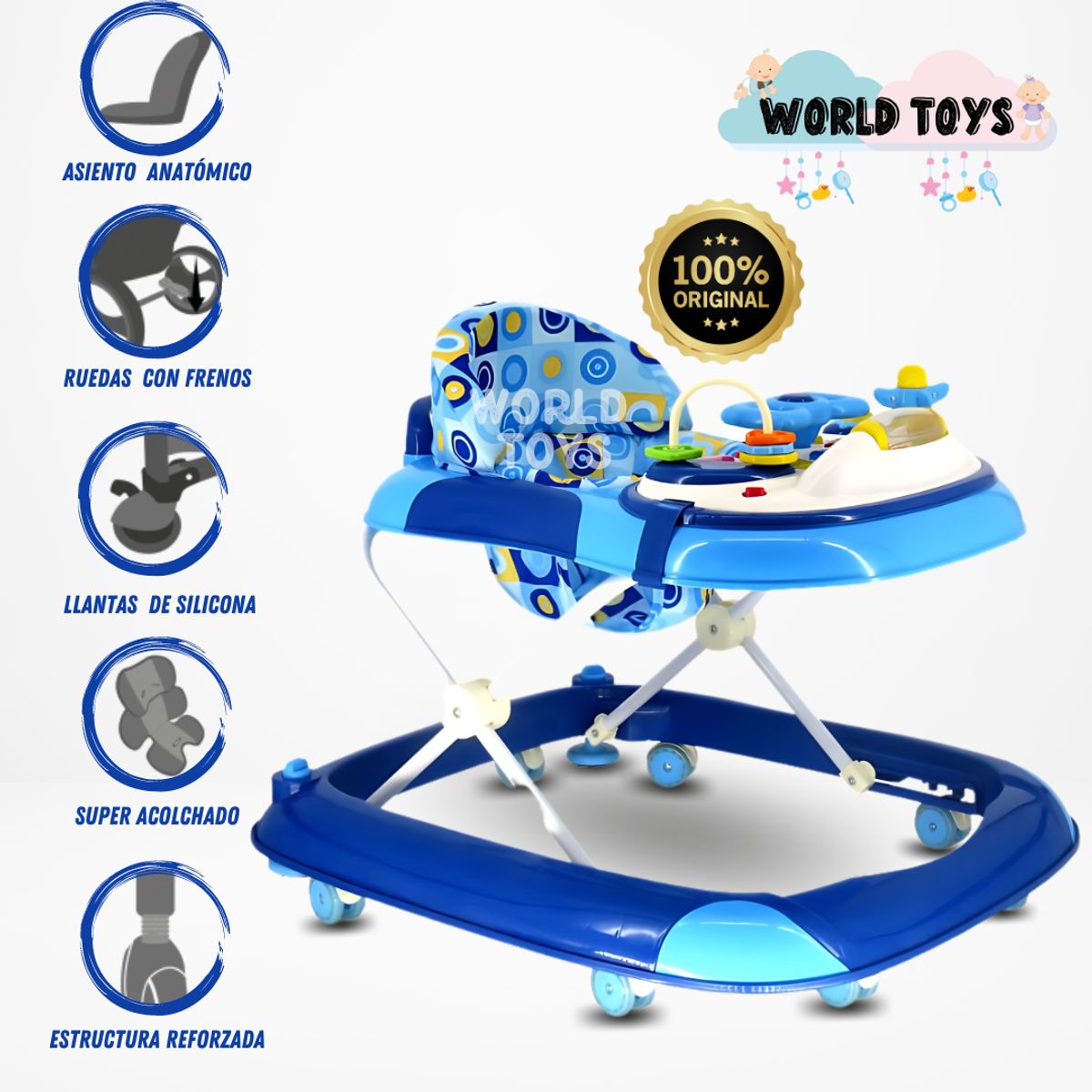 CONFORT - Andador Para Bebé Musical Confort Kids «TIMÓN NEW» Blue